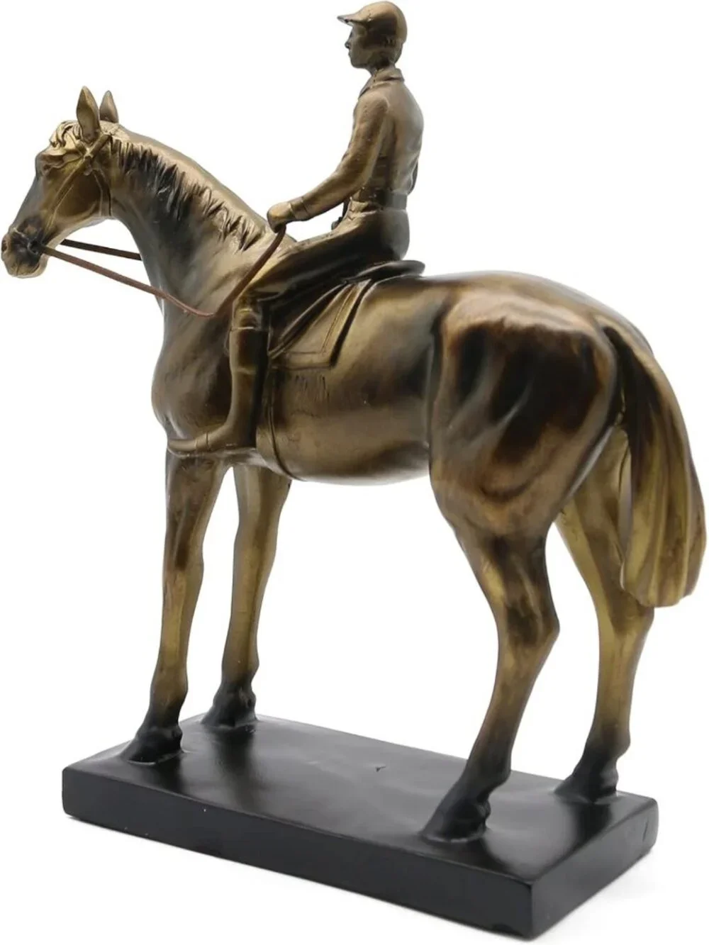 Elegant Horse Rider Sculpture Figurine - Racing Decor for Home & Office 10.5''